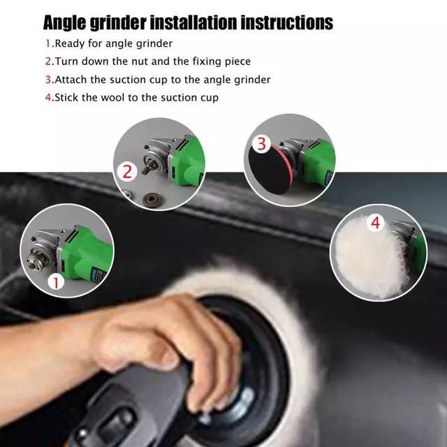 Набор из 5 самоклеящихся шерстяных шариков для полировки, вощения и чистки автомобиля