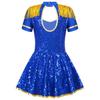 Костюм для девочек, платье с короткими рукавами для выступлений, барабан, мажоретка, карнавальный костюм на Хэллоуин, цирк, нарядное платье