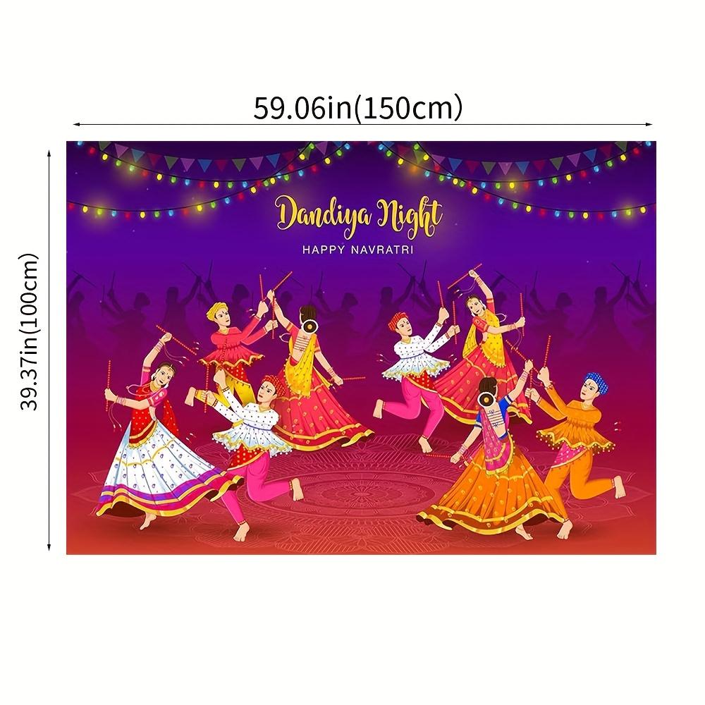 2D flat 2D flat printing 1 piece Dandiya Night Navratri Festival background banner