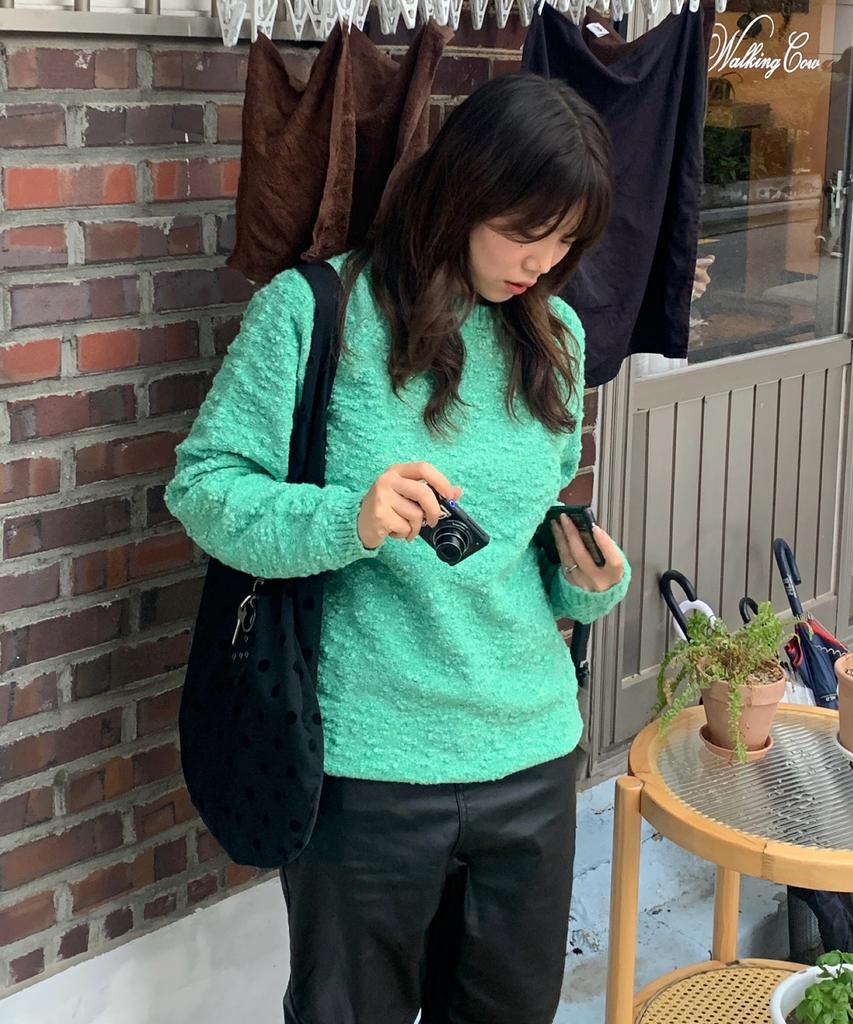 BLOND9 Snow Raglan Round Knit_Mint Green