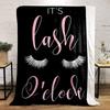 It's Lash O'clock Eyelash Blanket bedroom Blanket for Livingroom Couch lunch break Soft throw for Friend's festival Gift