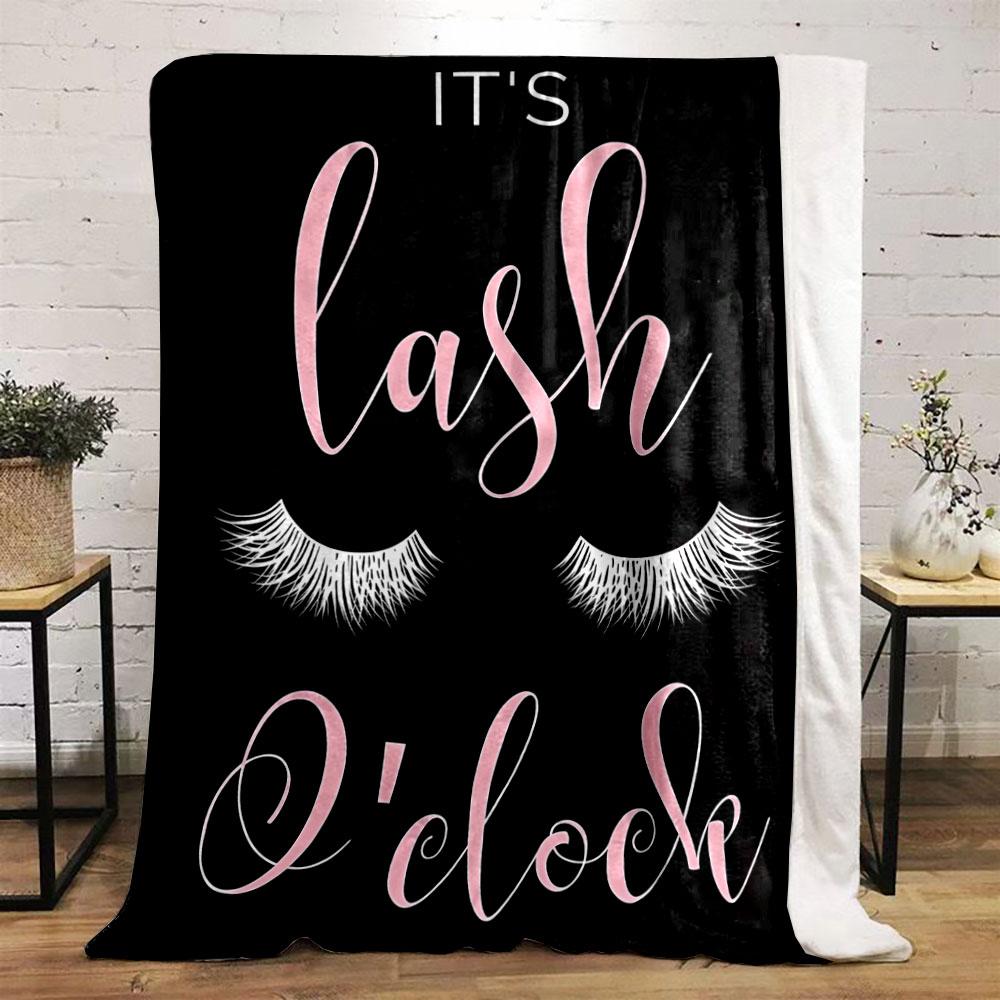 It's Lash O'clock Eyelash Blanket bedroom Blanket for Livingroom Couch lunch break Soft throw for Friend's festival Gift