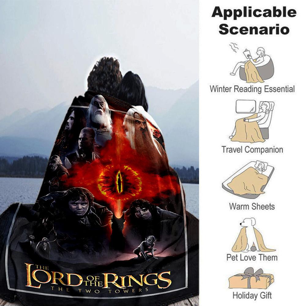 1pc Lord of the Rings Two Towers Flannel Blanket Soft Warm Throw for Home, Office, Travel, All-Season Cozy Bedding Gift L1454