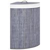 VidaXL Corner Laundry Basket Bamboo Grey 60 L