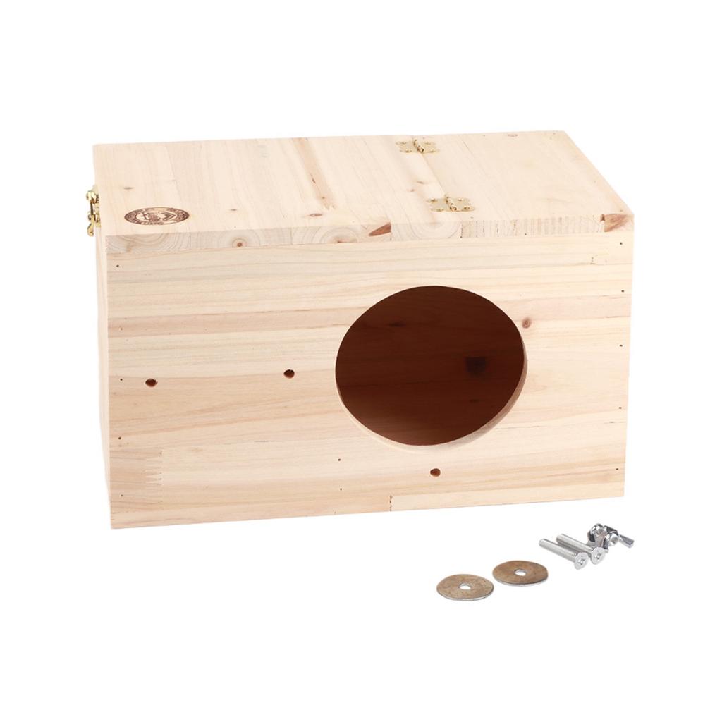 Natural Safety Wood Pets Animal Chinchilla Squirrel Mating Breeding Box Nesting House Cage