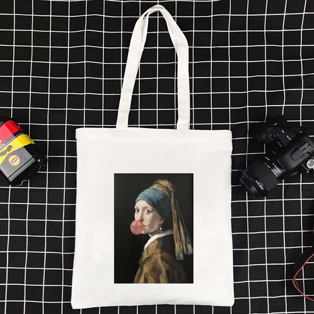 Высококачественная большая вместительная холщовая сумка-тоут, забавная складная женская сумка из полиэстера, складные сумки на плечо