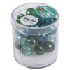 Renaissance Glass Beads, Semi-Transparent, Green Mix, 10mm, Large Hole, Box of 32