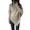 2024 Women's High Collar Irregular Hem Knitted Sweater - Soft, Loose, and Stylish