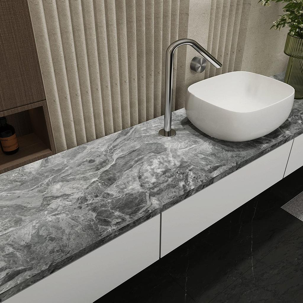 Boobest Width 80cm X Length 900cm Thick Remake Sheet Marble Sheet Gray Wallpaper Sticker Removable Wallpaper Waterproof Oil Proof Stain Resistant Heat