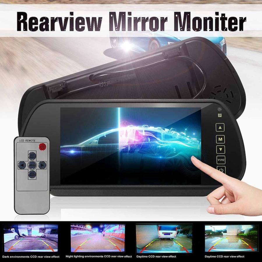 Suitable for 7-inch Rearview Mirror Display Short License Plate 7 Infrared Lights, Wireless Reverse Rearview Camera