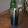 Pearl Metal Vacuum Insulated Tumbler, 420ml, Keeps Hot or Cold, Anti-Condensation, Stainless Steel, Satin x Blue, Vintage Bar Style, HC-318