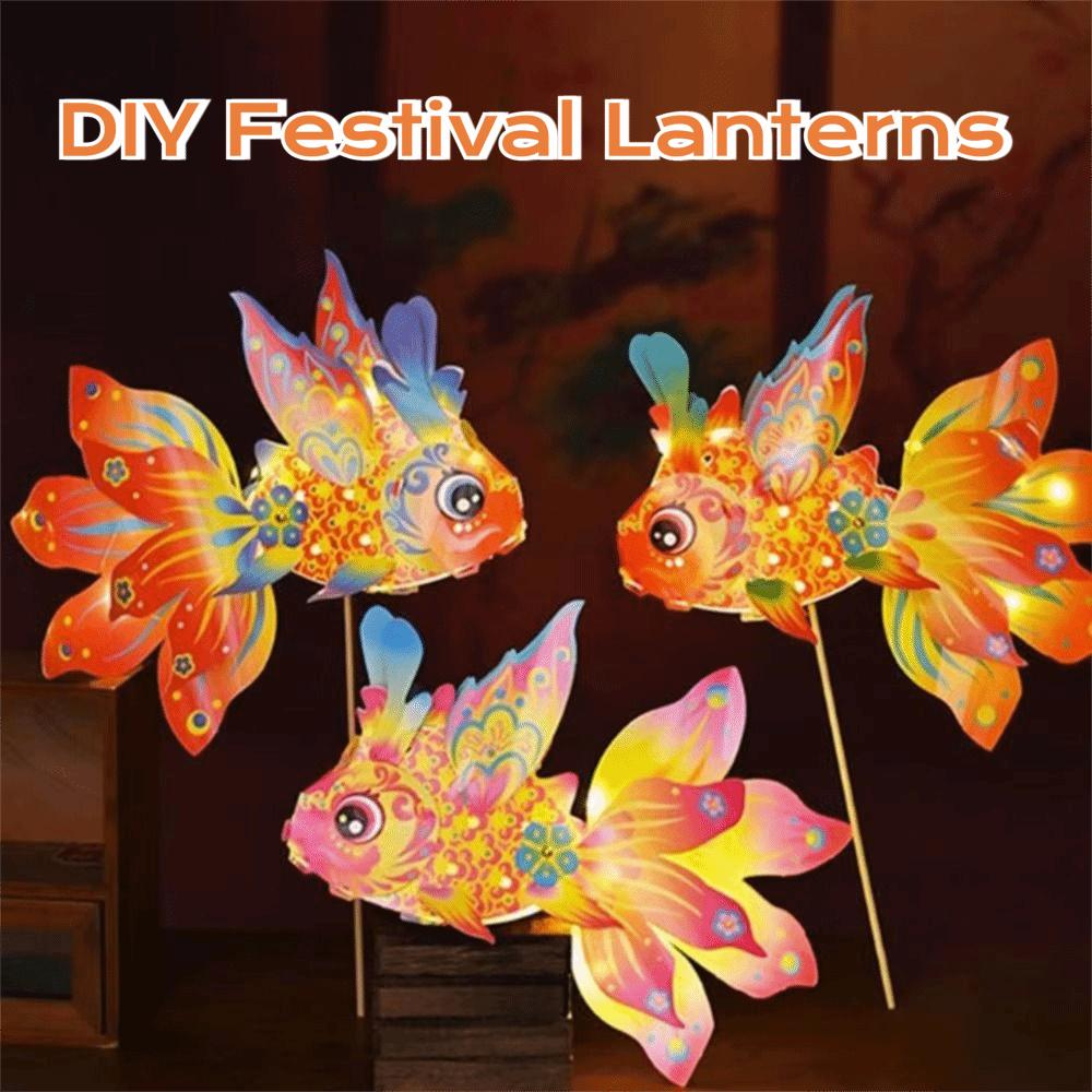 Ручной фонарик в форме рыбы Ручной работы DIY Наборы для фестивальных фонариков Праздник середины осени