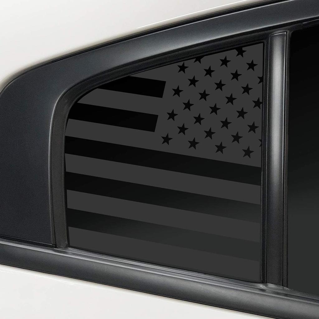 Pre-Cut Quarter Window American Flag Decal Stickers For 2011-2022 Dodge Charger