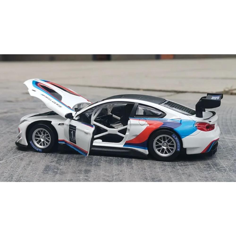 1/32 BMW M6 GT3 Раллийный Автомобиль Сплав Модель Автомобиля Игрушка Литье под Давлением Звук и Свет Автомобильные Игрушки для Детей Транспортное Средство