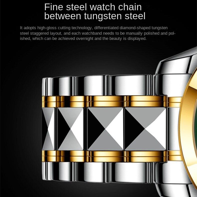 OUPINKE Новые часы, автоматические механические часы из нержавеющей стали, деловые полые водонепроницаемые часы высокого класса