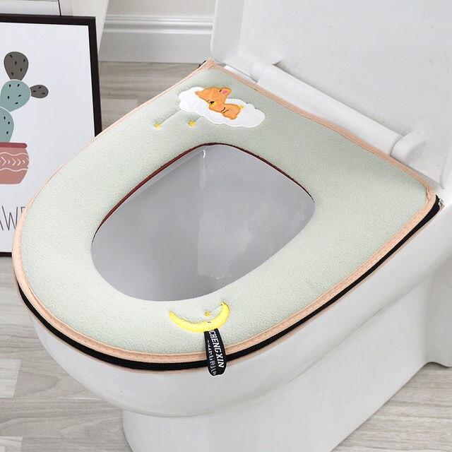 New Sale Toilet Cushion Household Set Toilet Seat Cover 1 /2 Piece Set Universal Toilet Cushion Zipper