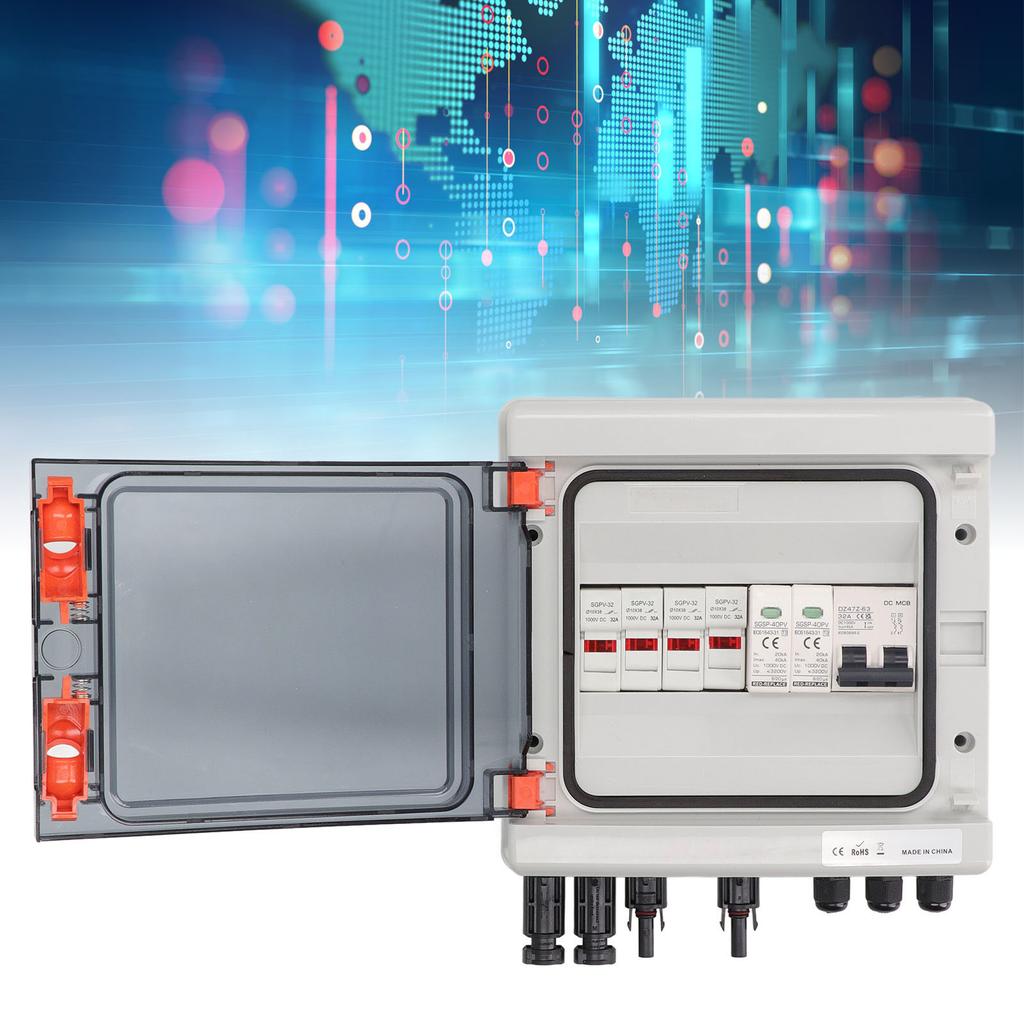 4-рядный 15A солнечный PV распределительный щиток с предохранителем 2 в 2 выхода молниезащита PV распределительный щит DC1
