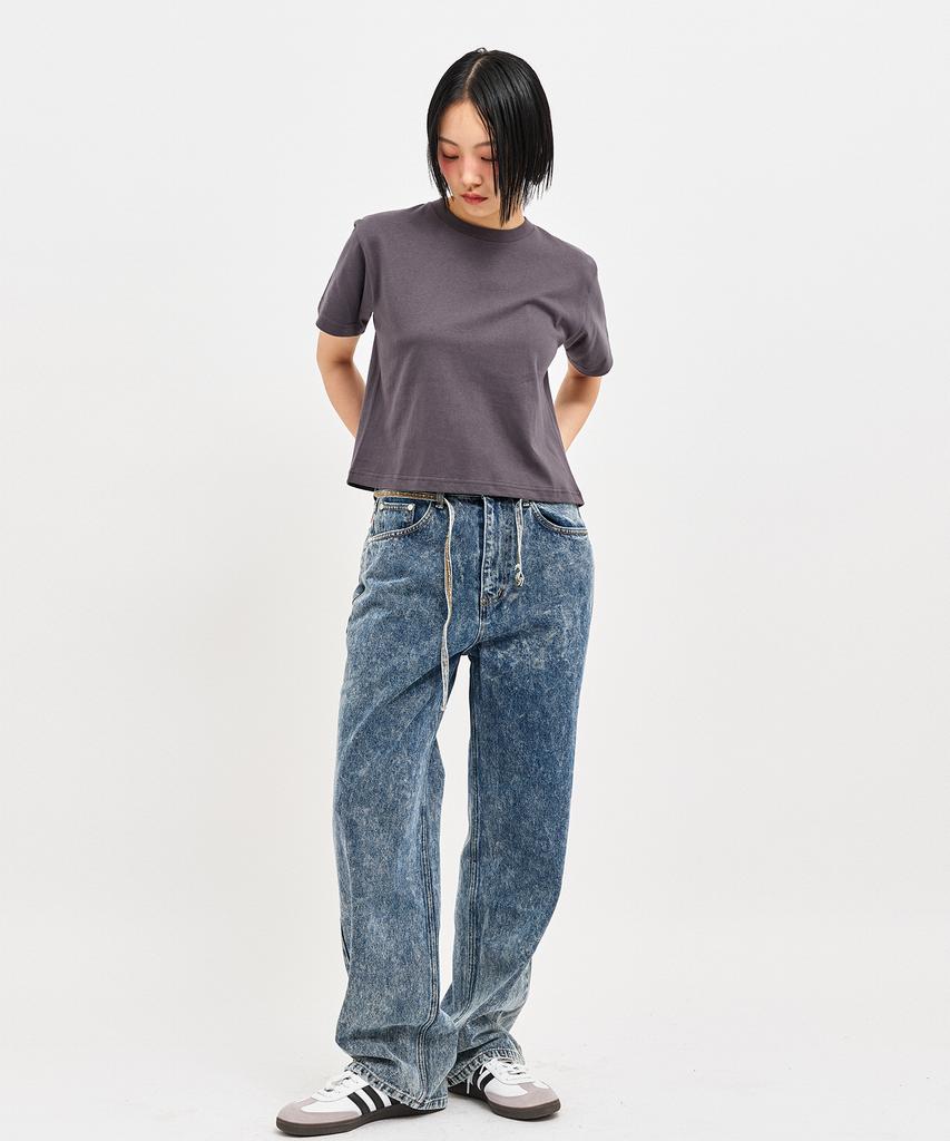 C WEAR BY THE GENIUS Укороченная футболка оверсайз Угольный