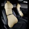 Luxury Car Neck Pillow Set Leather Embroidered Waist Backrest Lumbar Support Cushion Auto Seat Travel Headrest Pillow For