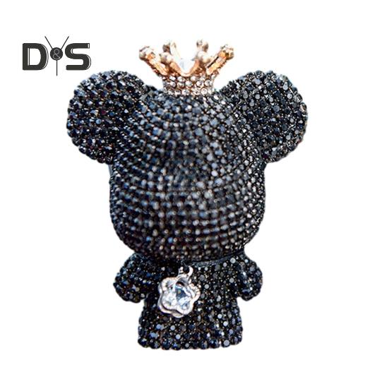 Автомобильный освежитель воздуха со стразами и медведем, крепление к вентиляционному отверстию, длительный аромат, удаление запаха, зажим, тип автомобильного воздуховыпускного отверстия, диффузор для ароматерапии, автомобиль