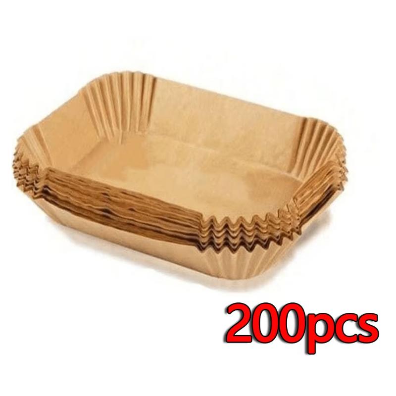 50-200pcs Large Rectangle Air Fryer Disposable Paper Liner Nonstick Airfryer Parchment Special Baking Paper Roasting Baking Mat