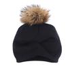 Women Hair Ball Knit Hat Solid Color Wool Headgear Autumn and Winter Outdoor Casual Warm Hat