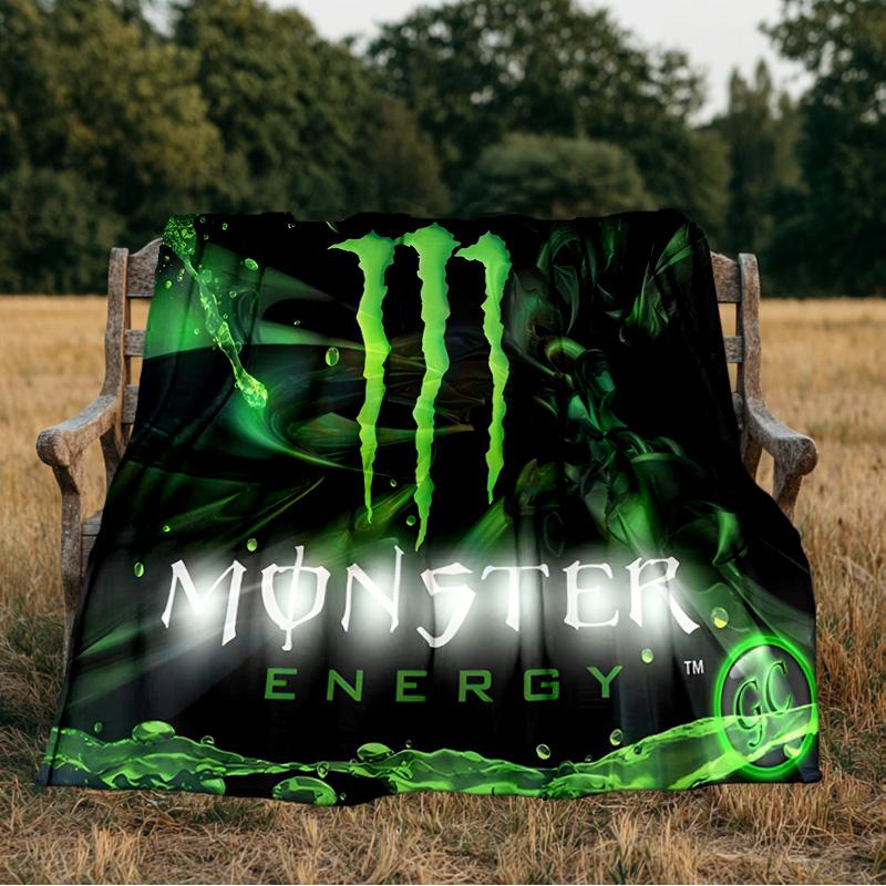 Фланелевое одеяло Monster Energy, Использовать для подарка на день рождения/праздник, Мягкое одеяло для дивана/кровати/кемпинга/офиса/путешествий, Все сезоны