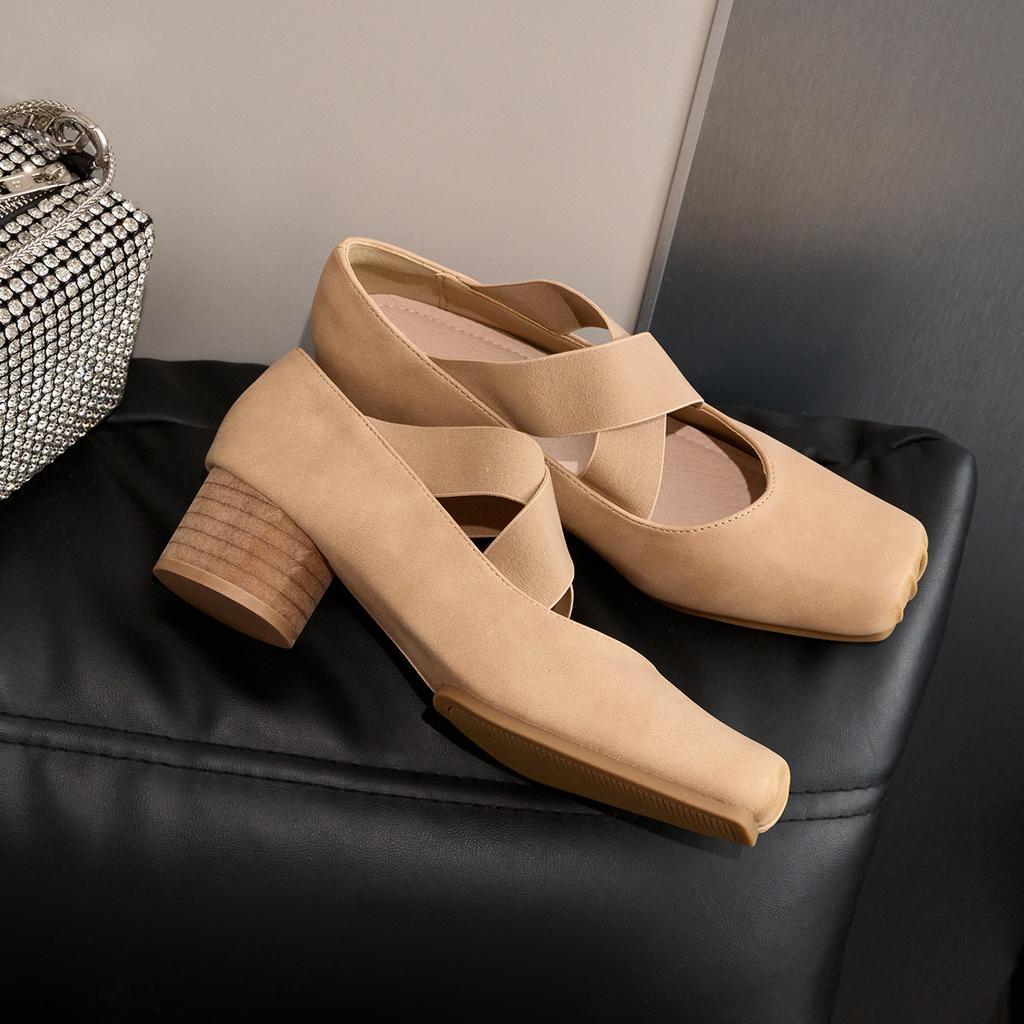 Французский балетный стиль кожаные одинарные туфли женский размер 33 размер 34 обувь маленького размера туфли Мэри Джейн женская обувь толстый каблук высокий каблук балетки