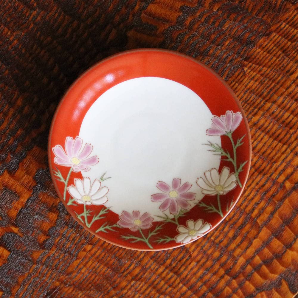 Kutani Ware Seikogama Plate Set of 5 Four Seasons Flowers (Limited Stock) No. 4.6 SK-452