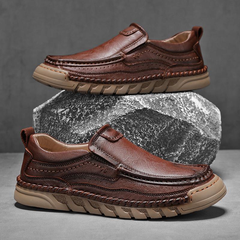 Мужская кожаная обувь ручной работы, мокасины, повседневные удобные мужские лоферы, кожаные туфли без застежек, мужская обувь на плоской подошве, распродажа, прогулочная обувь