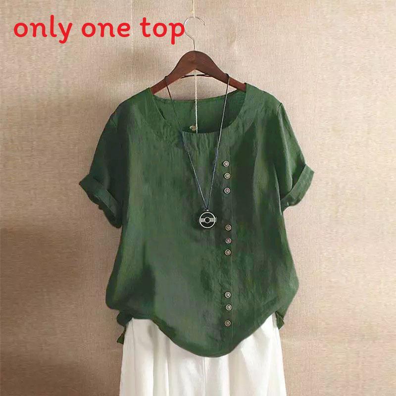 Cotton Linen T Shirt For Women With Loose Fit And Short Sleeves For Casual Wear