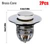 2Pcs Bounce Up Press Type Shower Sink Plug Bathroom Kitchen Accessories Plastic/Brass Core Drain Filter Hair Catcher Universal