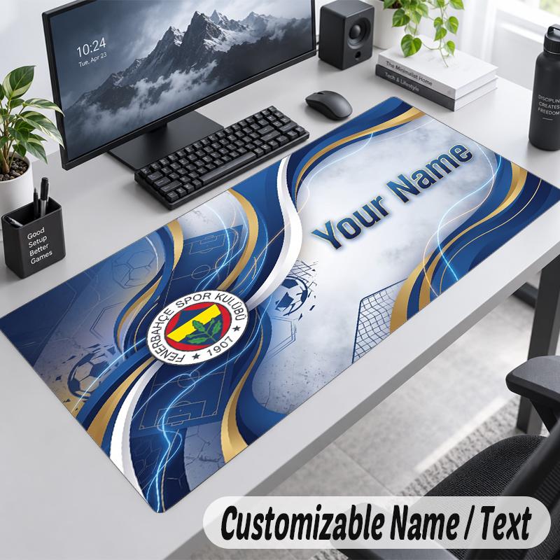 Custom Name Text Mouse Pad Fenerbahçe FC Personalized Desk Pad For Work And Gaming