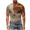 Men'S T-Shirt Short Sleeve Printed Summer Round Neck Top Trend Casual Sweatshirt
