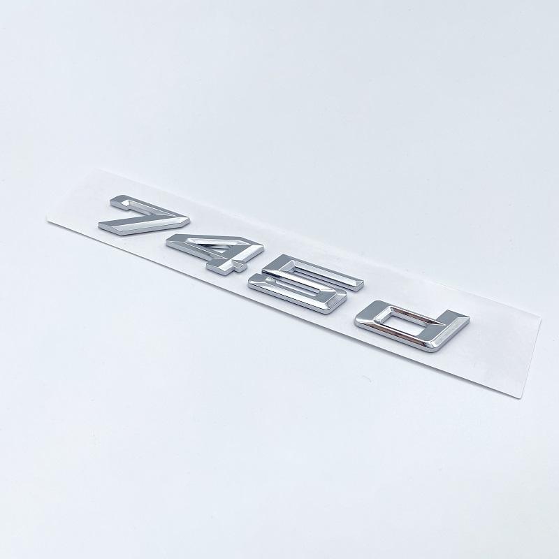 New Font Numbers Letters 730d 740d 745d 750d 760d Top ABS Emblem for BMW 7 Series Car Trunk Nameplate Logo Sticker Black