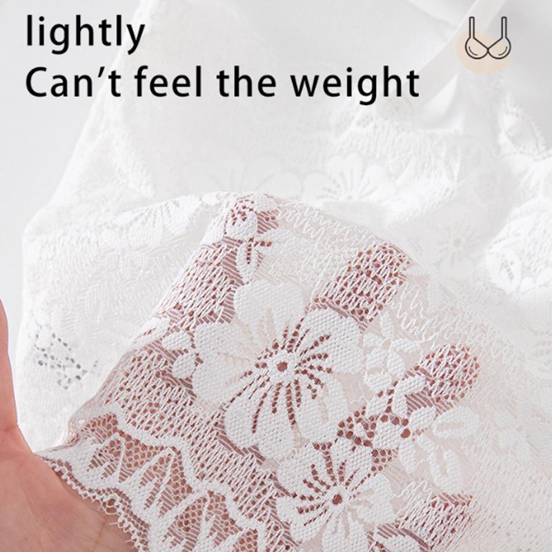 Fashion Sleeveless Lace Vest Wirefree Padded Bra Short Camisole Fitness Underwear Floral Lace Bra