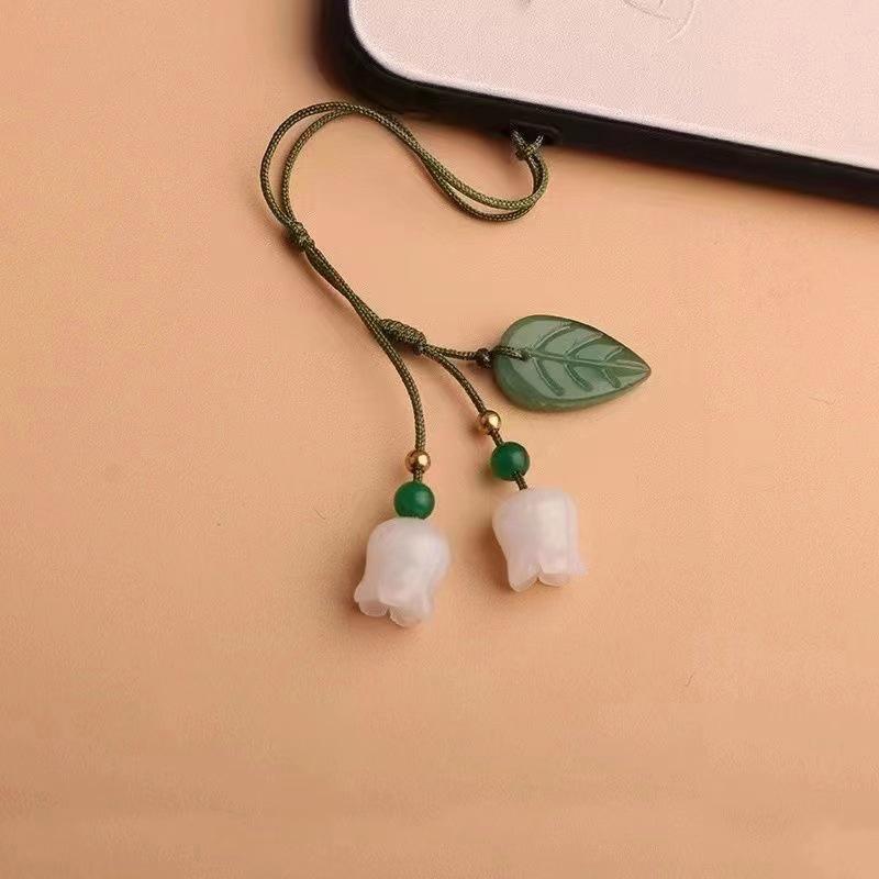 Liuli Persimmon Mobile Phone Chain Pendant -lost Wrist Lanyard Persimmon Bodhi Root Lotus Earphone Camera Chain