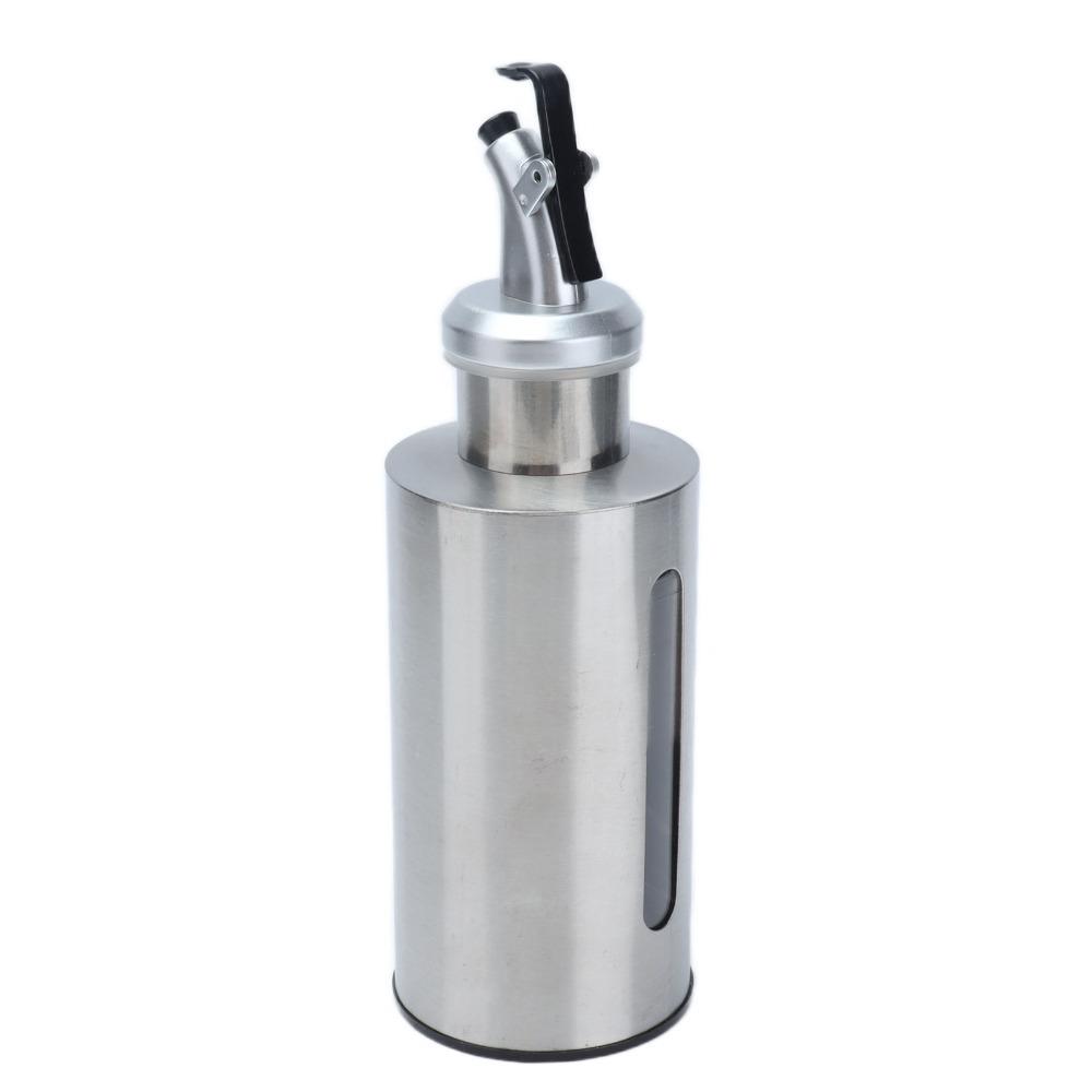 2pcs Stainless Steel Oil Dispenser Bottle 190ml/290ml Vinegar Dispenser Bottle Condiment Storage