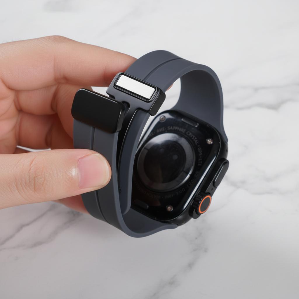 Strap For Apple watch bands 44mm 45mm 40mm 41mm 46mm 49mm Magnetic Silicone correa Bracelet iWatch Series 11 10 8 se 9 ultra 2 3