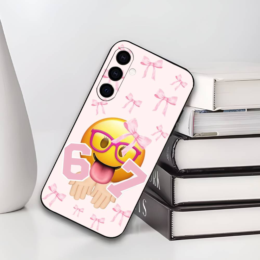 Six Seven 67 Phone Case For Samsung Galaxy A73,A72,A71,A70,A53,A52,A51,Soft Silicone Black Cover