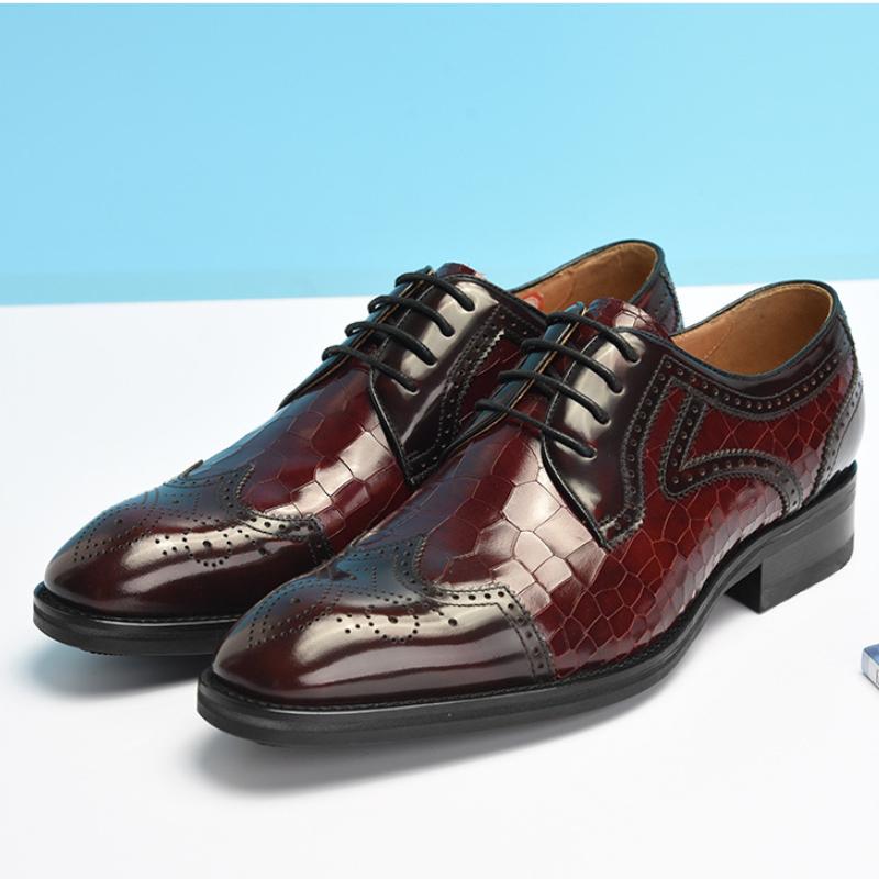 Мужские лоферы из крокодиловой кожи, броги, дизайнерские мужские формальные модельные туфли, кожаные туфли на шнуровке, офисные деловые свадебные оксфорды