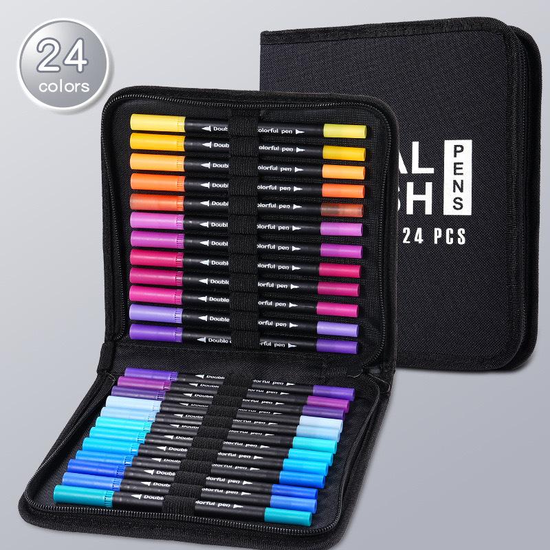 Яркие двусторонние акварельные маркеры – Художественный набор для рисования и поделок Прочные пластиковые корпуса Рождественский подарок