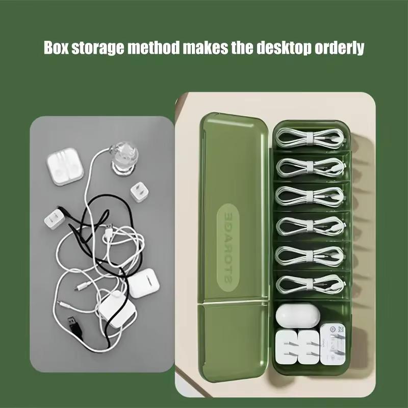 [Popular Choice] Large Capacity Cable Organizer Box - Dust-Proof Desktop Cord Management For Charging Cables & Earphones
