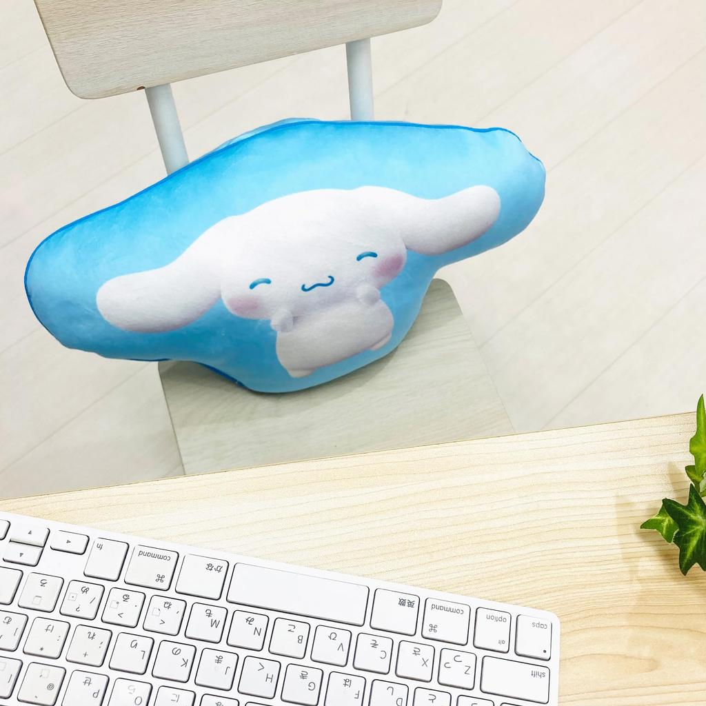 MORIPiLO Sanrio Cinnamoroll Cushion Pillow Microfiber Fabric Plush Toy Nap Pillow 30x40x10cm Blue by Makura no Morishita Die-Cut - Skin-Friendly - - -