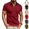 2024 Summer Men's Color-Blocked Polo Shirt - European & American Style Short-Sleeved Lapel T-Shirt