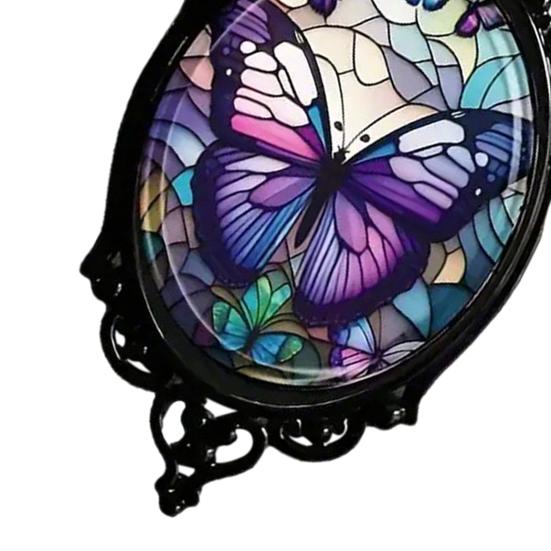 Ожерелье с подвеской в виде бабочки для женщин, ретро-сплав, фиолетовое ожерелье с подвеской в виде бабочки, женское ювелирное украшение, подарок для свиданий, повседневная одежда