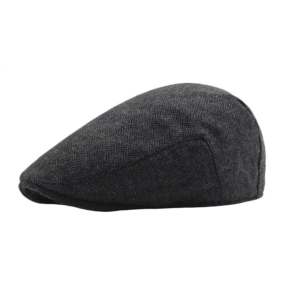 Autumn Winter Vintage Men Beret Hats Warm Casual Newsboy Cap Big Size Adjustable Octagonal Cap Men
