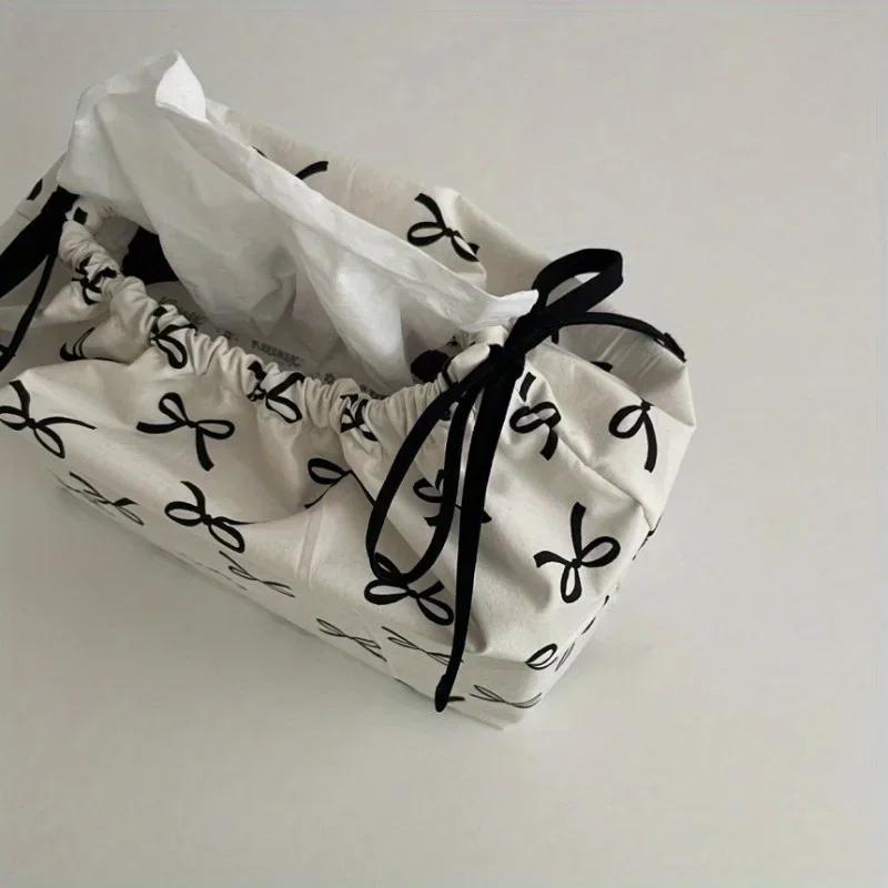 1 шт. Ленточный шнурок Регулируемый Мешочек для салфеток Дом Кухня Тканевая Коробка для салфеток Модный Практичный Предметы первой необходимости для украшения дома