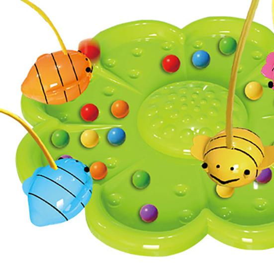 1 Set Bee Bean Picking Fishing Game Magnetic Bead Catcher Tabletop Game with Headband Kids Parents Family Party Interactive Educational Toy