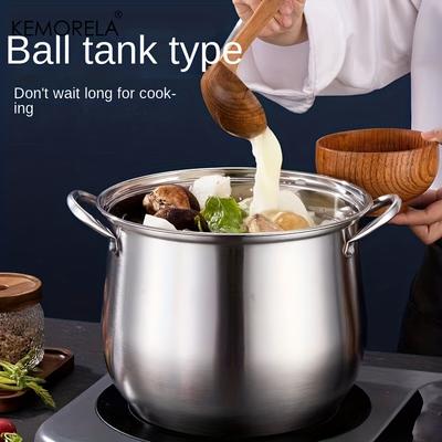 1 шт., кастрюля для супа из нержавеющей стали, большая емкость, бытовая кастрюля для приготовления лапши, тушеного куриного супа, индукционная плита, газовая плита, универсальная